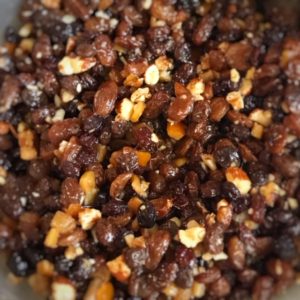 fruit mix for vegan Christmas cake